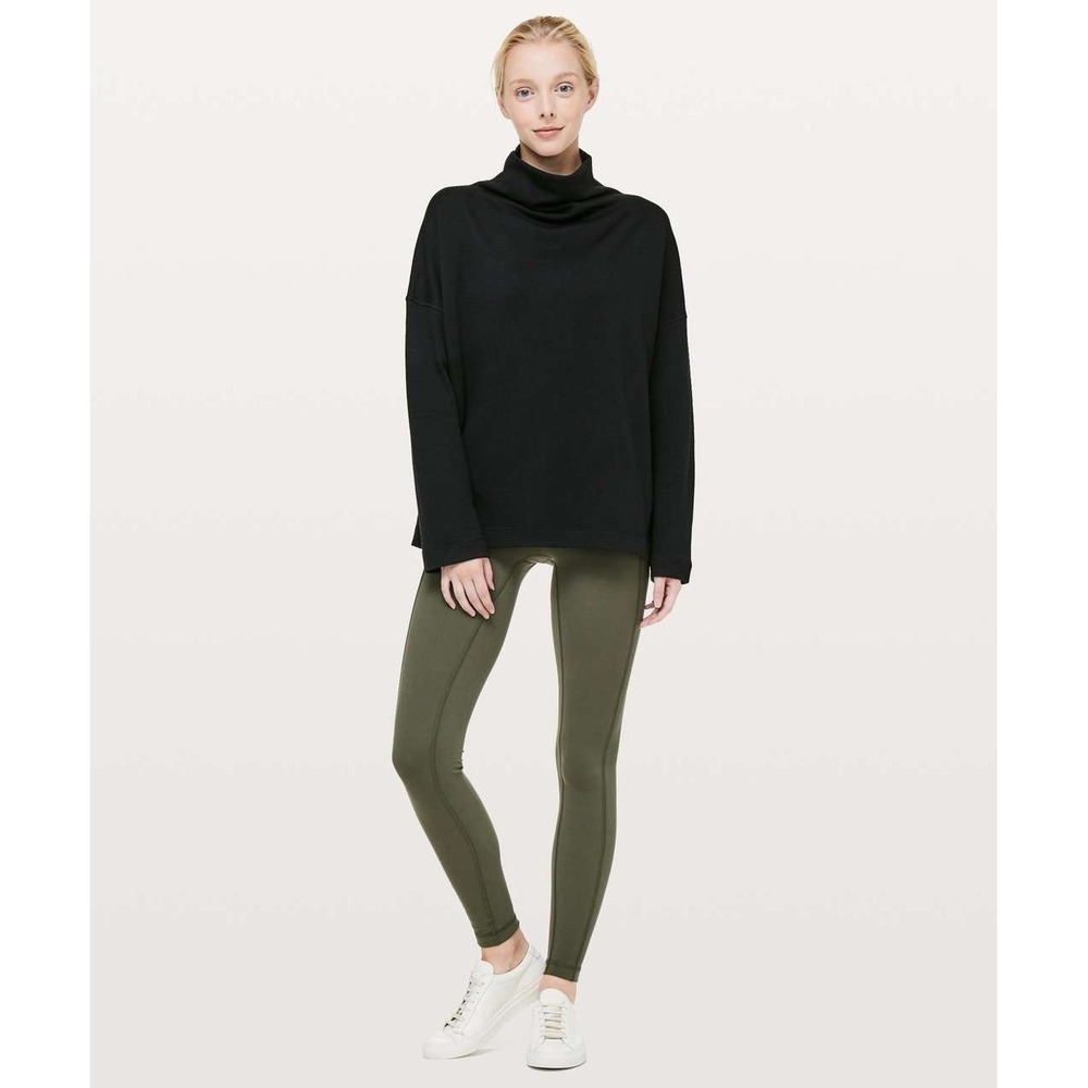 Lululemon Women's Small Medium Principal Dancer Funnel Neck Sweater Merino Wool